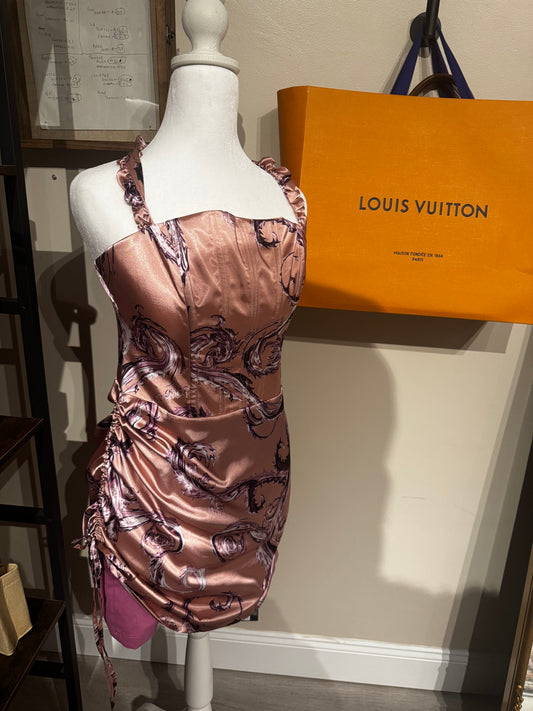 Versace Jeans Couture Satin Mini Dress/Pink