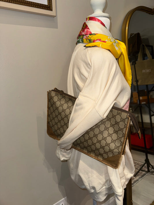 Gucci Clutch Bag w/ Gucci Silk Scarf